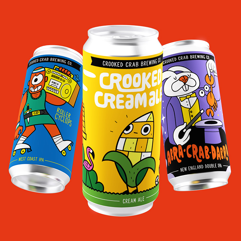 Crooked Crab beer can art